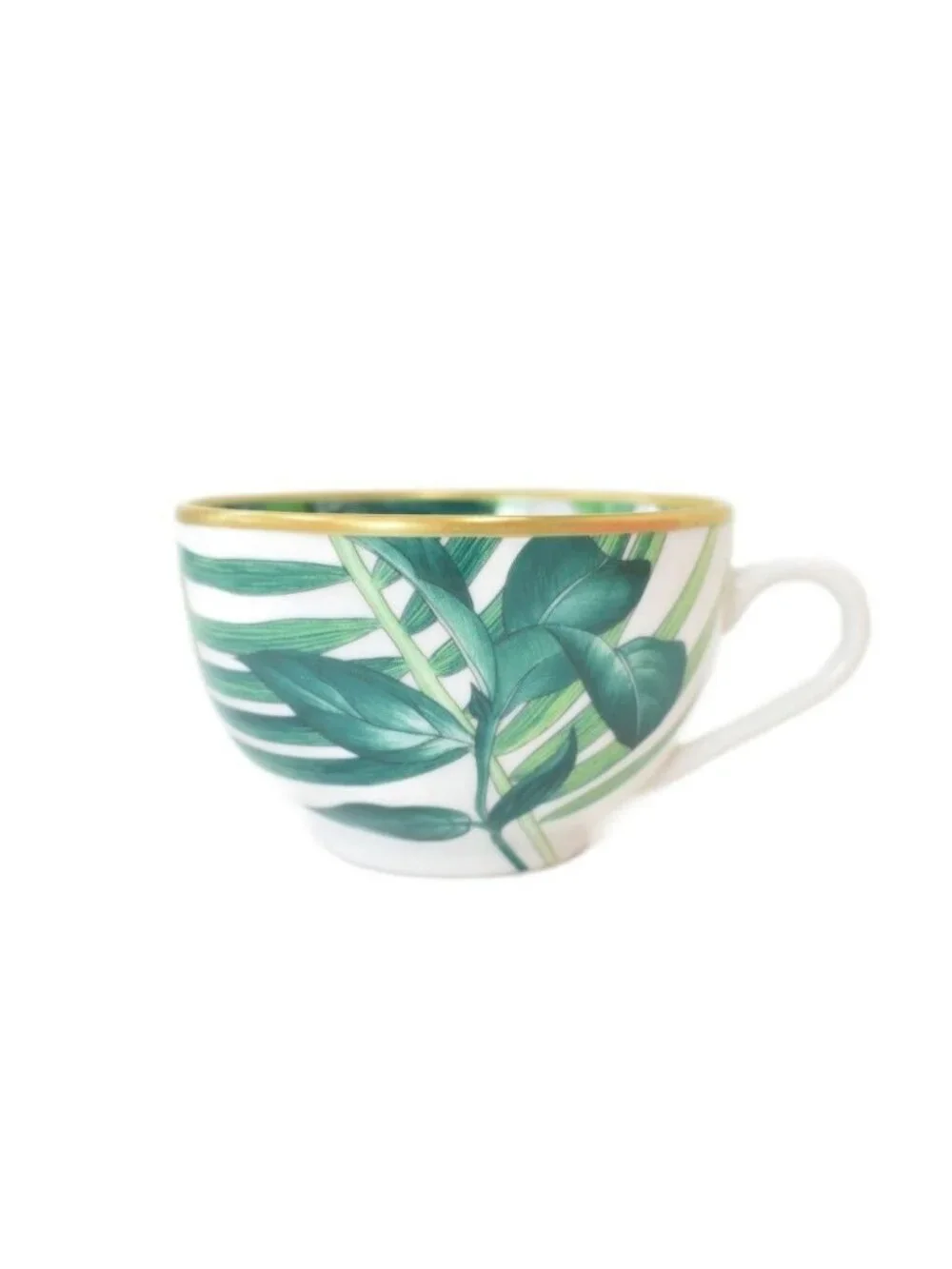 Hermes Passifolia Collection Tea Cup & Saucer Set for 2 Tableware Green